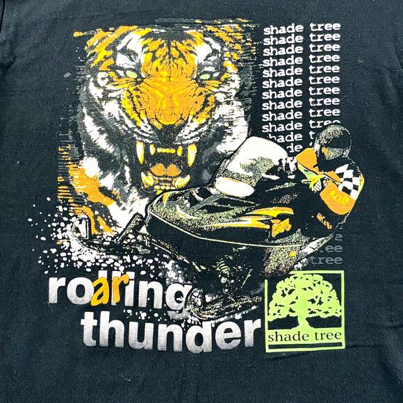 Vtg Mens M Shade Tree PowerSports Tiger Rolling Thunder Snowmobile Long Sleeve - Picture 3 of 7